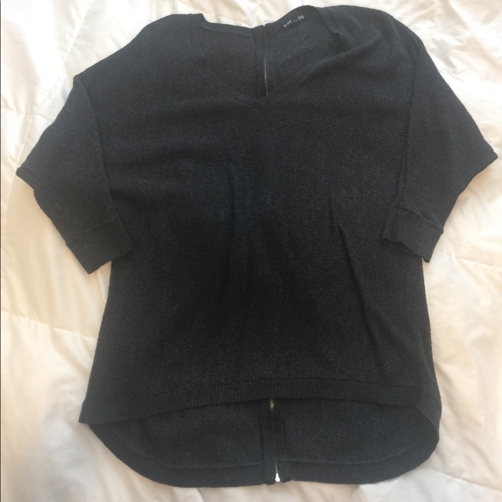 Zipper back sweater